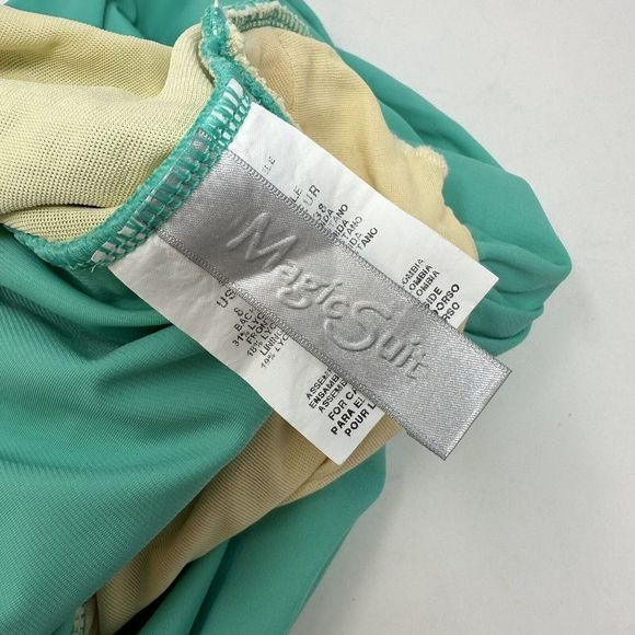 MagicSuit Natalie 1PC Swimsuit Sz 8 Ruched Tummy Control Bathing Suit Swim Green - Picture 4 of 5